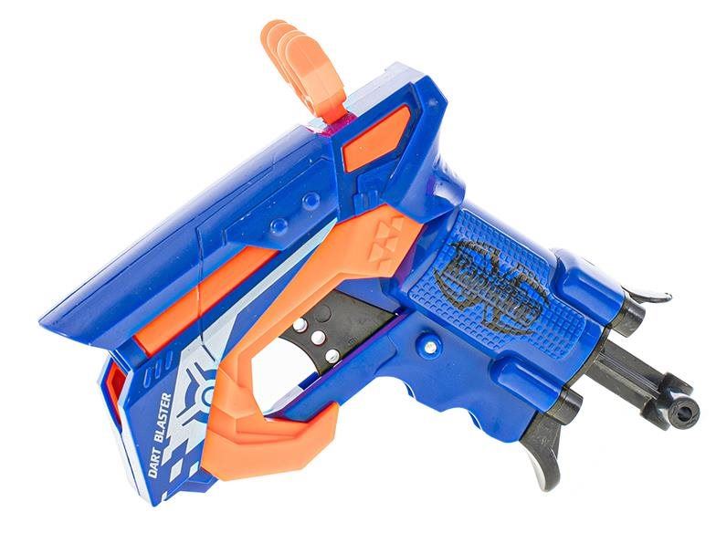 Dětská pistole Pistole, 11 cm, na natažení, s pěnovými náboji 2 ks a terčem