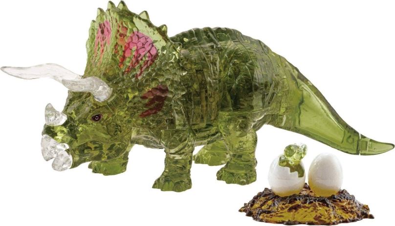 3D puzzle HCM KINZEL 3D Crystal puzzle Triceratops s mládětem 61 dílků