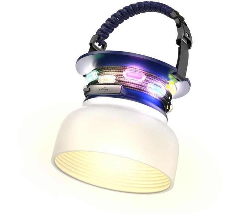 LED svítilna IMMAX solární lampička s integrovaným RGB barevný LED řetězem a funkcí powerbanky