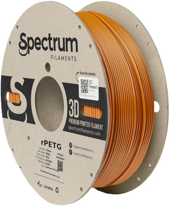 Filament Filament Spectrum rPETG 1.75mm Yellow Orange 1kg