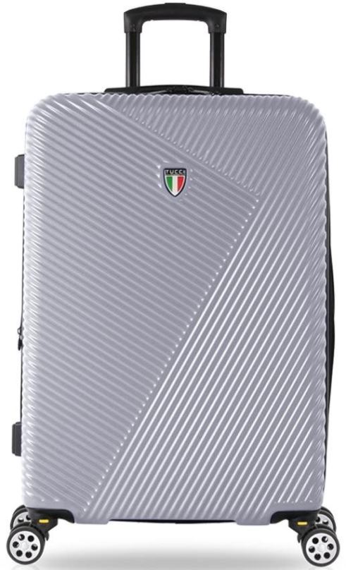 Cestovní kufr TUCCI T-0118/3 L ABS - stříbrná