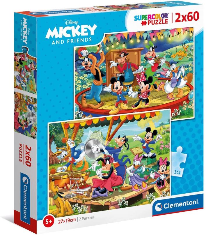 CLEMENTONI Puzzle Mickey a přátelé 2x60 dílků