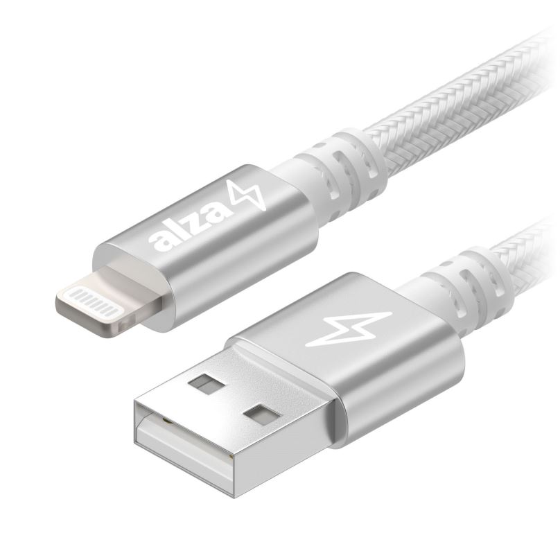 Datový kabel AlzaPower AluCore USB-A to Lightning MFi (C189) 1m stříbrný