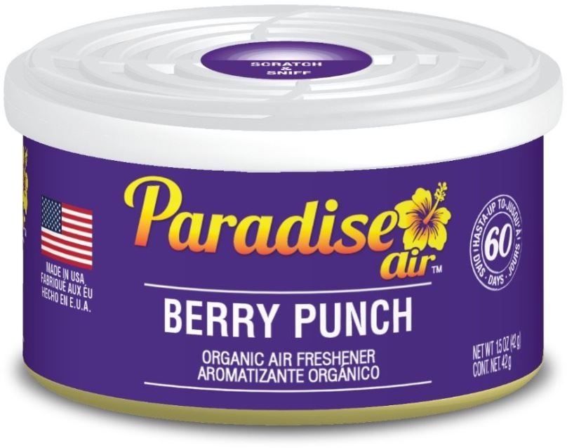 Vůně do auta Paradise Air Organic Air Freshener, vůně Berry Punch