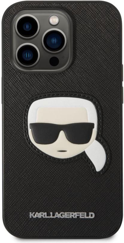 Kryt na mobil Karl Lagerfeld PU Saffiano Karl Head Zadní Kryt pro iPhone 14 Pro Black