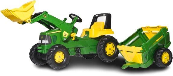 Šlapací traktor Rolly Toys Šlapací traktor John Deere s nakladačem a vlekem