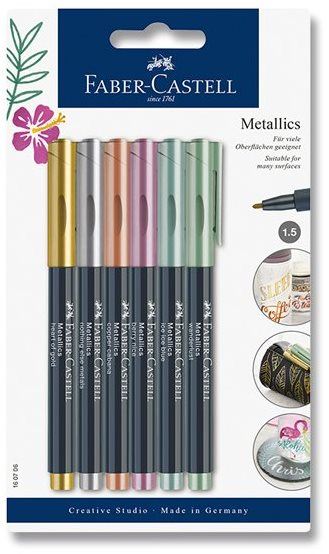 Popisovače Popisovače Faber-Castell Metallics, 6 metalických barev