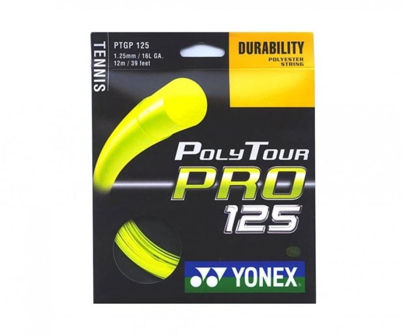 Tenisový výplet Yonex Poly Tour Pro 125, 1,25mm, 12m, žlutý