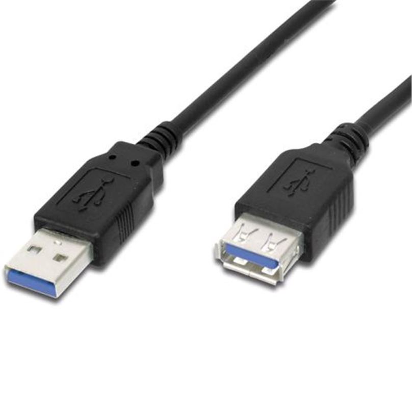 Kabel OEM USB 3.0 prodlužovací 1m A-A černý, - Super-speed 5Gbps