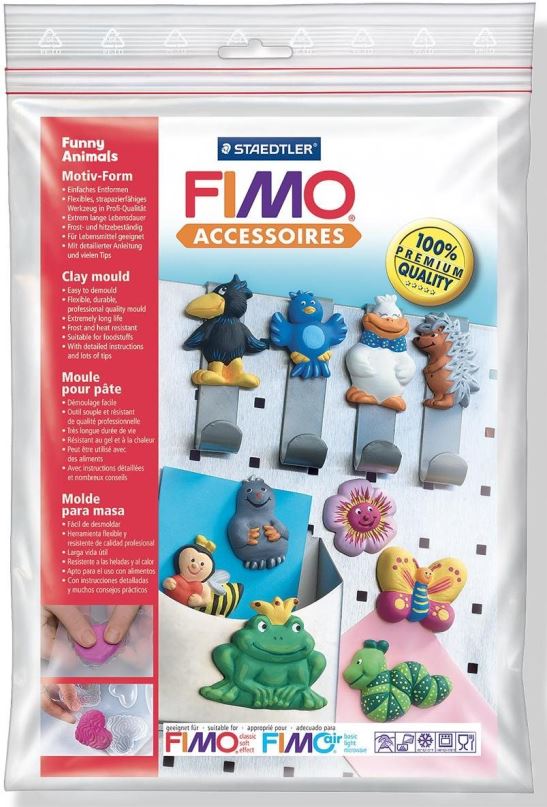 Modelovací hmota FIMO 8742 Silikonová forma „Funny animals“