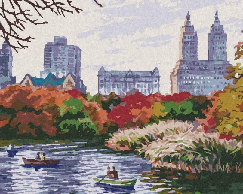 Malování podle čísel Podzimní New York, 40x50 cm, bez rámu a bez vypnutí plátna