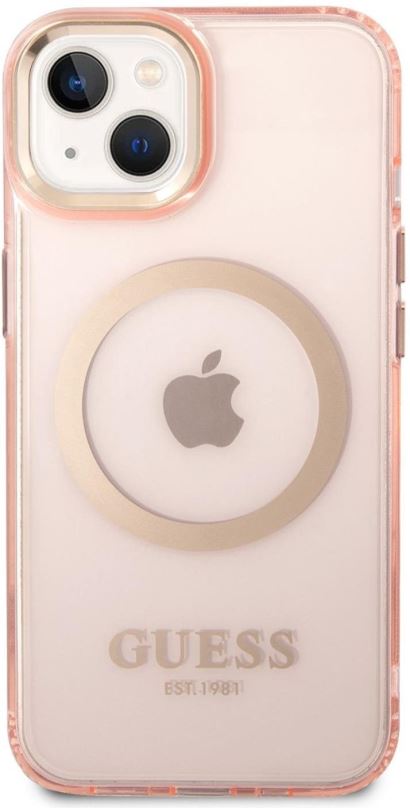 Kryt na mobil Guess Translucent MagSafe Kompatibilní Zadní Kryt pro iPhone 14 Pink