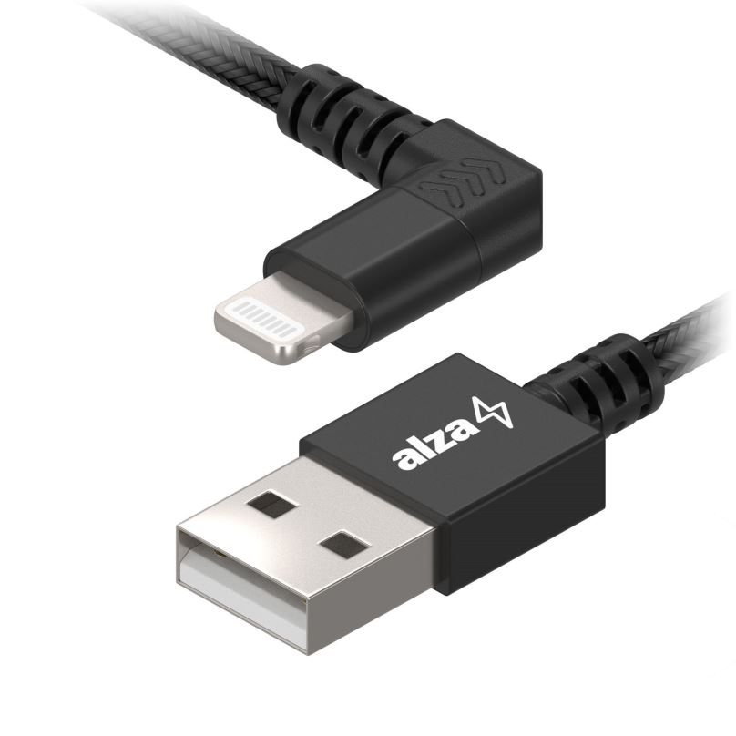 Datový kabel AlzaPower 90Core USB-A to Lightning MFi 1m černý