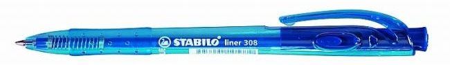 Kuličkové pero STABILO liner 308, modré - balení 10 ks