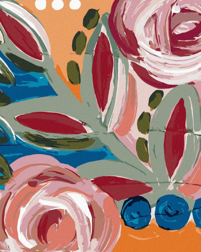 Malování podle čísel Barevné květiny 2 (Haley Bush), 40x50 cm, bez rámu a bez vypnutí plátna