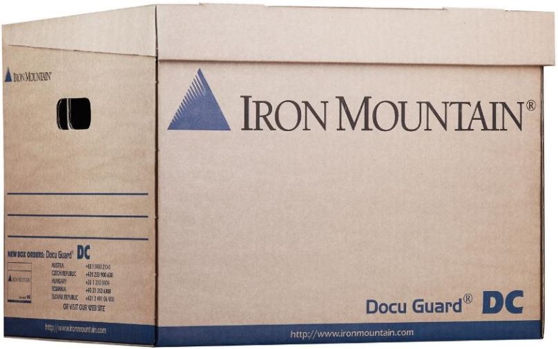 Archivační krabice Iron Mountain Box DC, 43 x 31 x 33 cm, hnědo-modrá