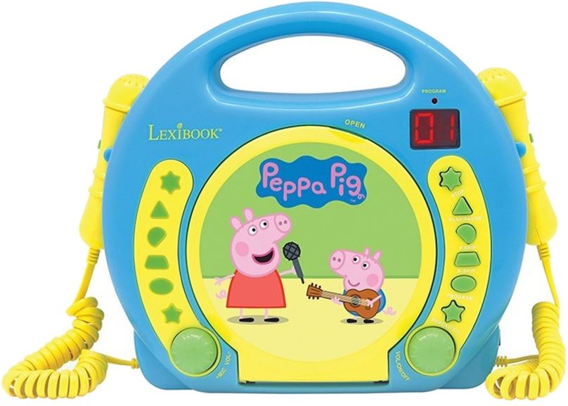 Hudební hračka Lexibook Peppa Pig Přenosný CD přehrávač s 2 mikrofony