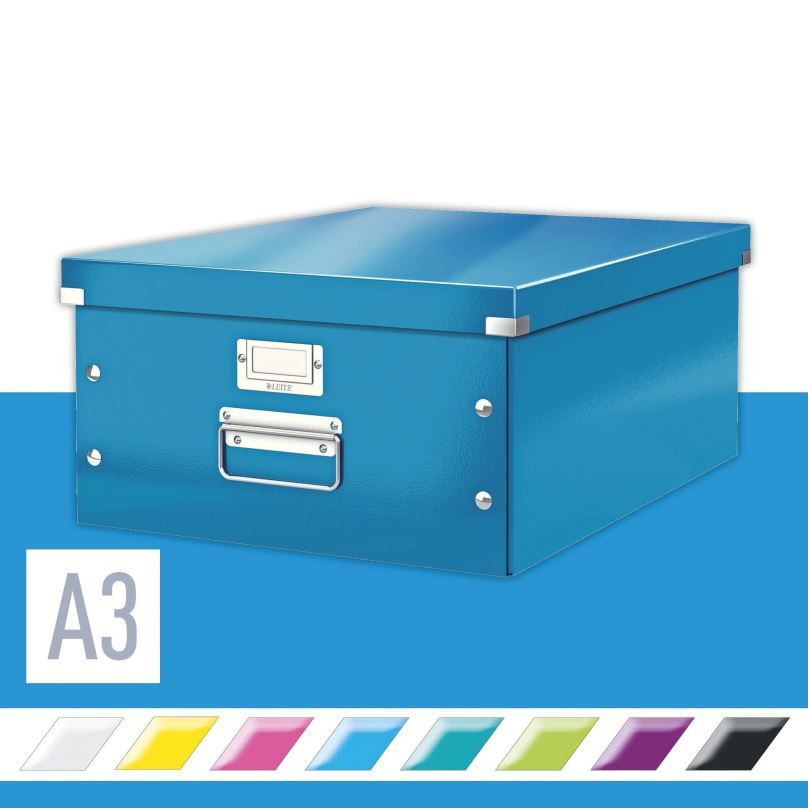 Archivační krabice LEITZ WOW Click & Store A3 36.9 x 20 x 48.2 cm, modrá