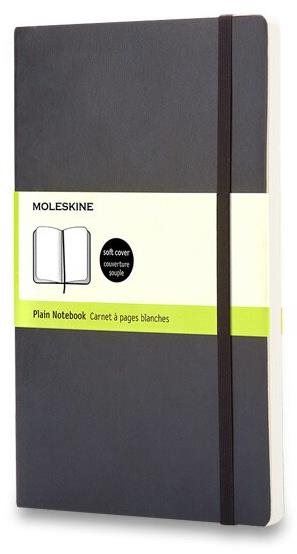 Zápisník MOLESKINE L, měkké desky, čistý, černý