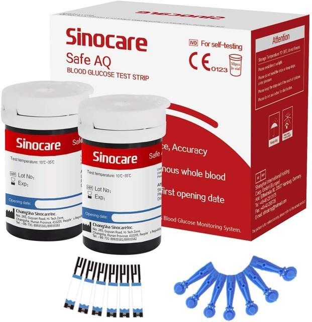 Testovací proužky SINOCARE Set 50 náhradních proužků + 50 lancet pro Safe AQ Smart