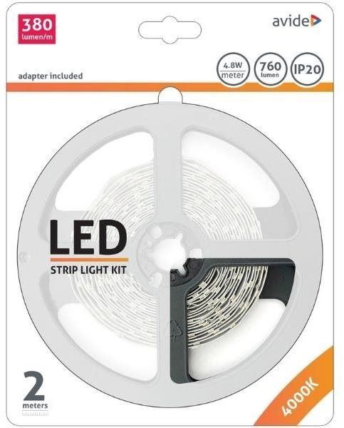 LED pásek Avide Set LED pásek denní světlo se zdrojem 2m