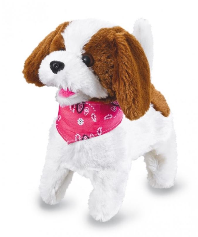 Interaktivní hračka Jamara plyšový pes, bílo-hnědý na dálkové ovládání