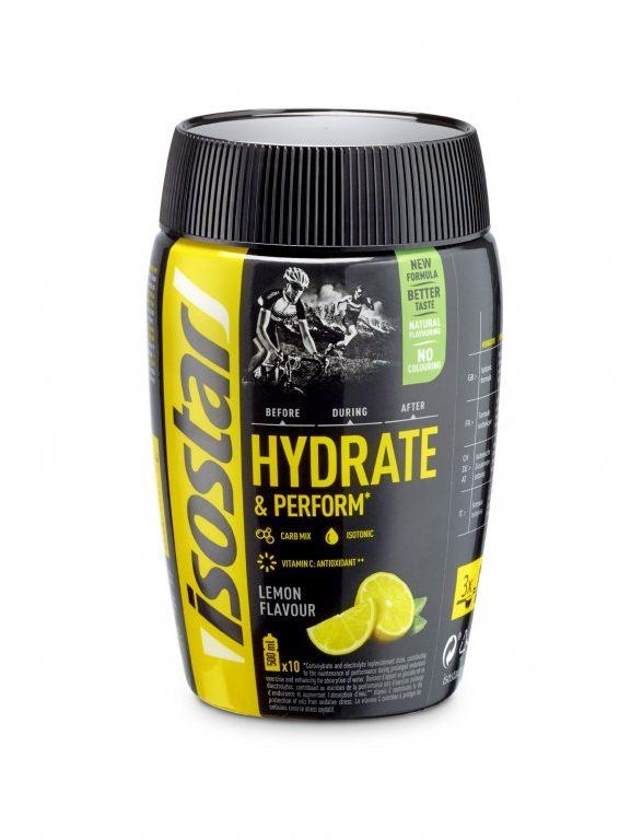 Iontový nápoj Isostar powder hydrate & perform 400g, citron