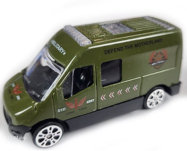 Auto Mikro trading Vojenská dodávka zelená 7 cm kov 1:64 volný chod