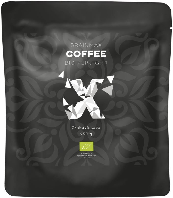 Káva BrainMax Coffee Káva Peru Grade 1 Bio, Zrno, 250 g