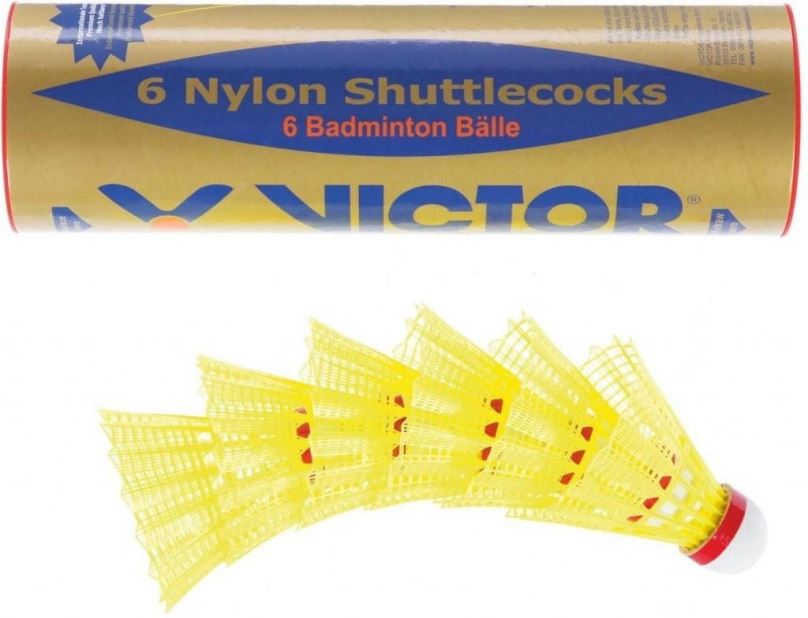 Badmintonový míč Victor Nylon 2000 žlutý-červený