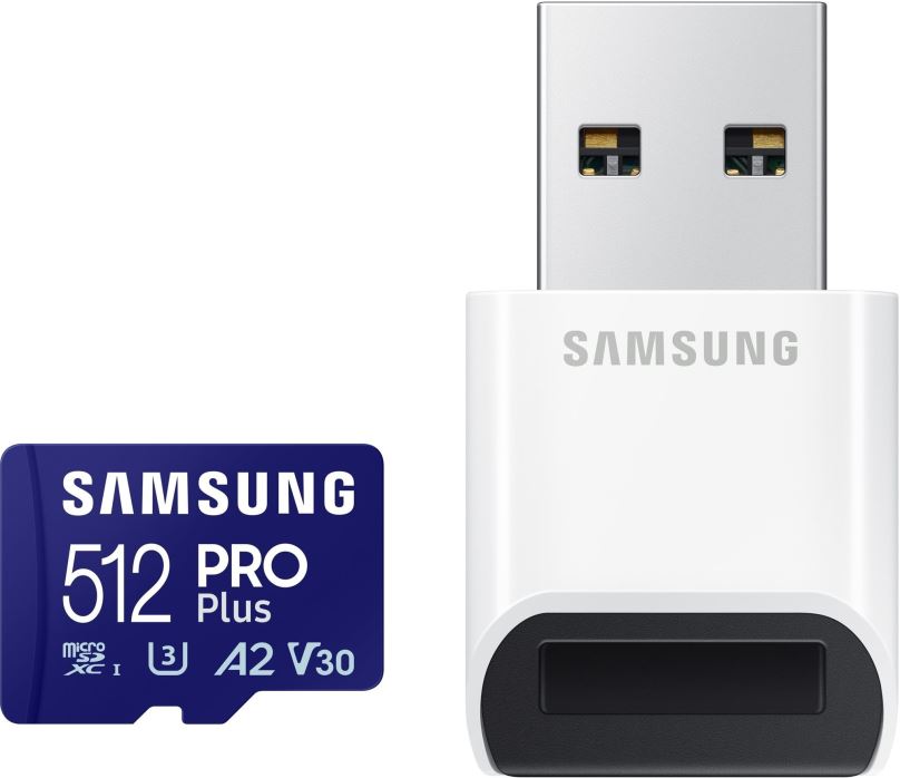 Paměťová karta Samsung MicroSDXC 512GB PRO Plus + USB adaptér (2023)