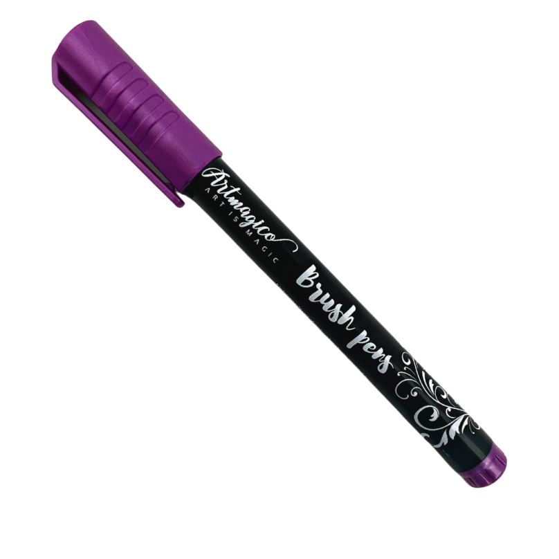 Artmagico Brush pens fixy akrylové Brush peny barvy: Metallic Magenta