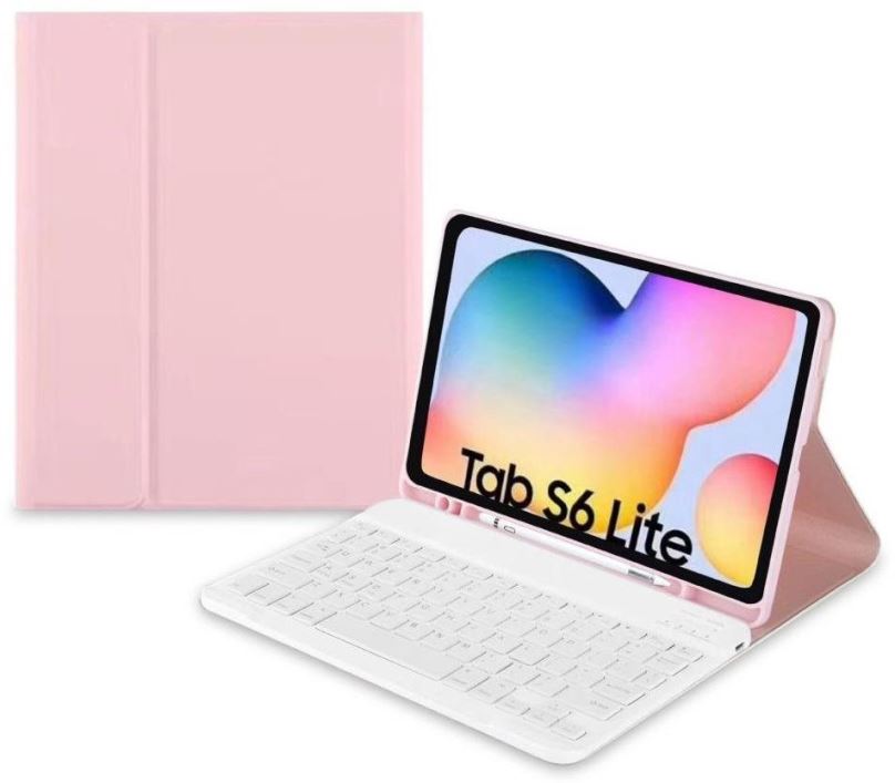 Pouzdro na tablet s klávesnicí Tech-Protect SC Pen pouzdro s klávesnicí na Samsung Galaxy Tab S6 Lite 10.4'' 2020 / 2022, růžové