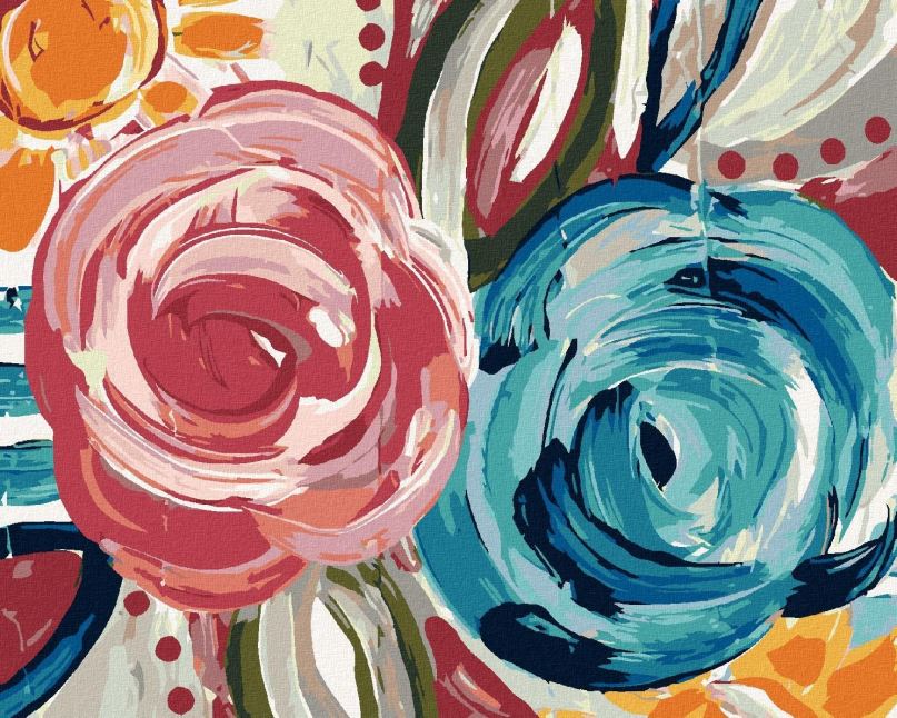 Malování podle čísel Barevné květiny (Haley Bush), 40x50 cm, bez rámu a bez vypnutí plátna