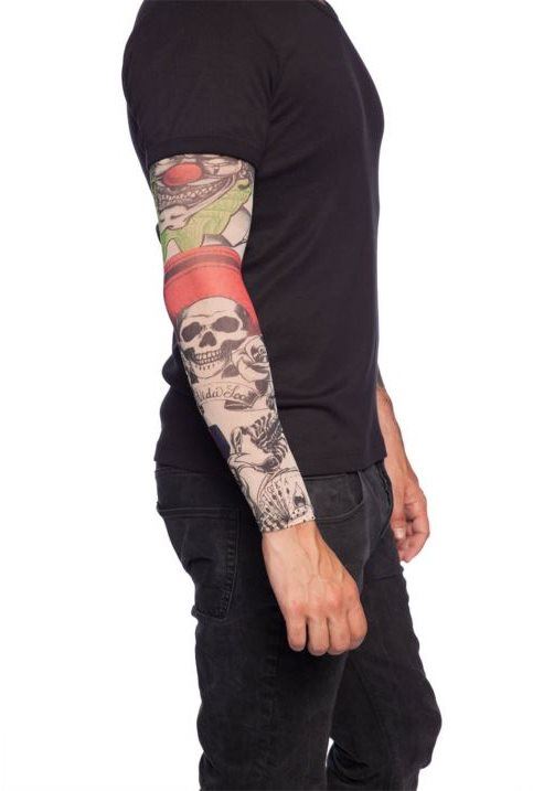 Doplněk ke kostýmu Rukáv s Tetováním Skeleton - Kostra - 2 ks