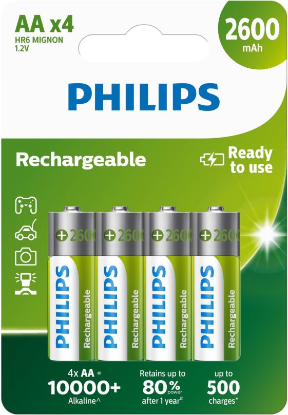 Nabíjecí baterie Philips R6B4B260 4 ks v balení