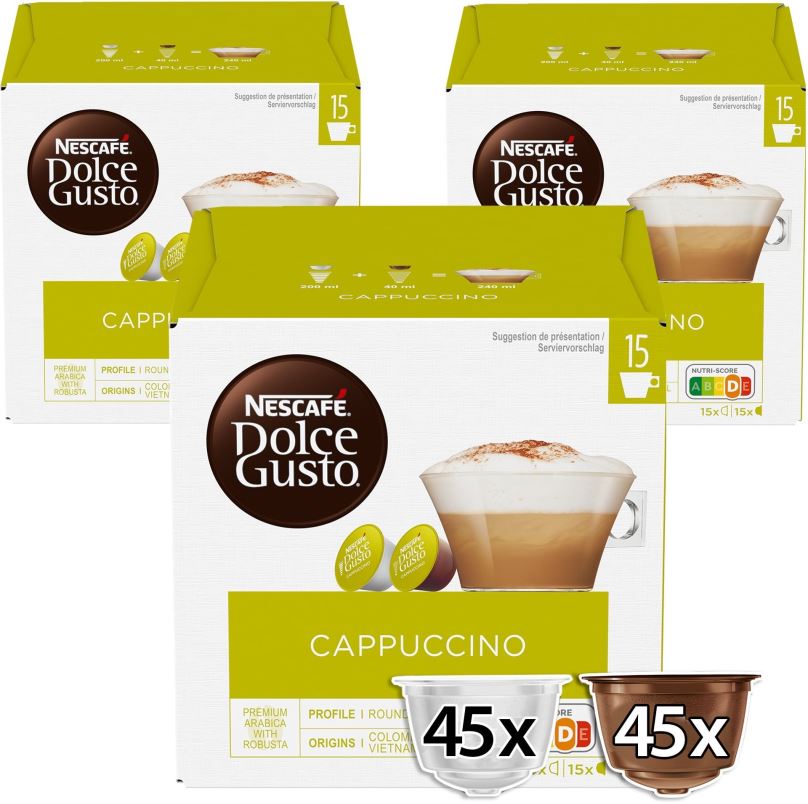 Kávové kapsle NESCAFÉ Dolce Gusto Cappuccino XXL, 3 balení