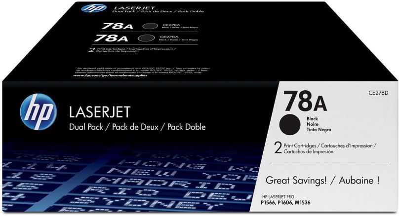 Toner HP CE278AD č. 78A Dual Pack černý 2ks originální