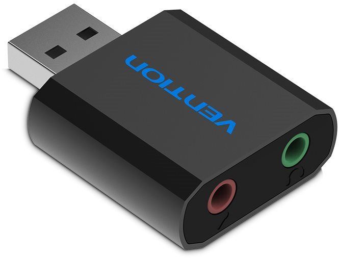 Externí zvuková karta Vention USB External Sound Card Black Metal Type
