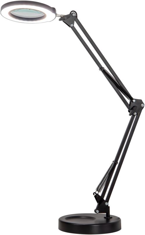 Stolní lampa IMMAX LED stmívatelná stolní lampička s lupou ZOOM 12W/5V černá