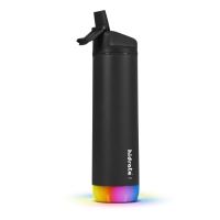 HidrateSpark – nerezová chytrá lahev s brčkem, 620 ml, Bluetooth tracker, černá