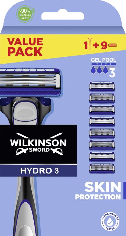 Holicí strojek WILKINSON Hydro 3 Skin Protection Holicí strojek + hlavice 9 ks