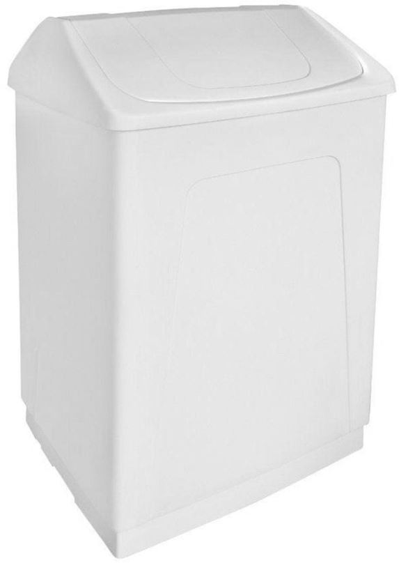Odpadkový koš AQUALINE Odpadkový koš výklopný, 55 l, bílý plast ABS 14027