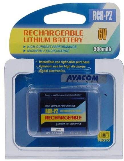 Baterie pro fotoaparát Avacom za CR-P2 nab. lithium 6V 500mAh černá