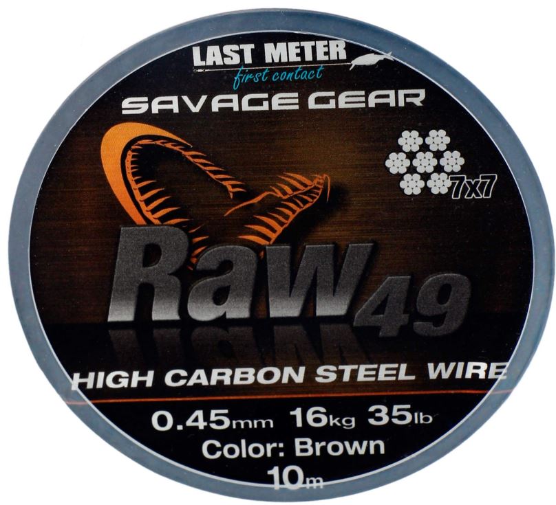 Savage Gear Lanko Raw49 0,45mm 16kg 35lb 10m Uncoated Brown