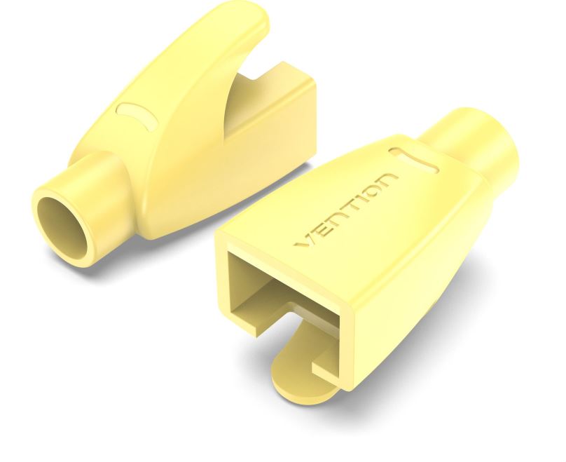 Krytka konektoru Vention RJ45 Strain Relief Boots Yellow PVC Type 100 Pack