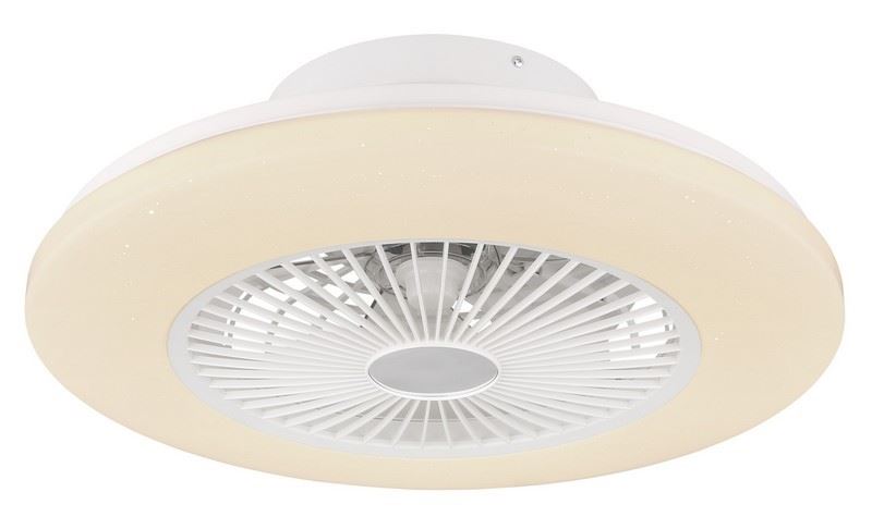 Globo 03628 LED stropní svítidlo s ventilátorem Travo 1x30W | 1700lm | 3000-6500K - stmívatelné, dálkové ovládání, noční režim, bílá