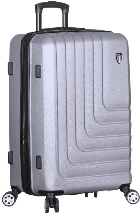 Cestovní kufr TUCCI T-0128/3 L ABS - stříbrná