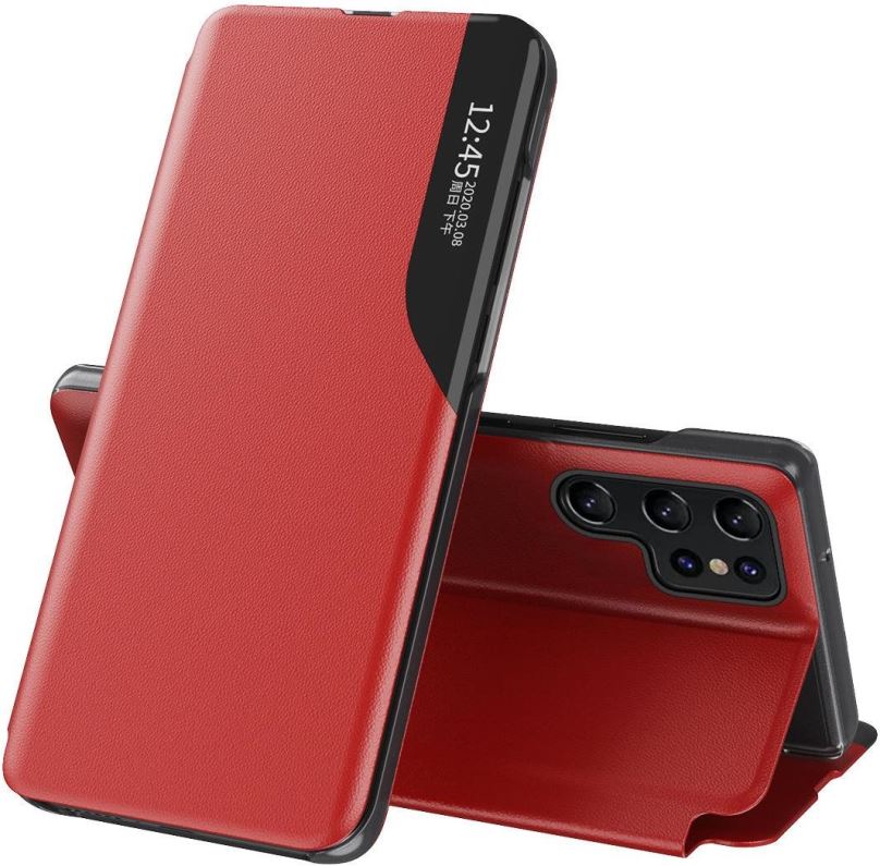 Pouzdro na mobil Eco Leather View knížkové pouzdro na Samsung Galaxy S22 Plus, červené