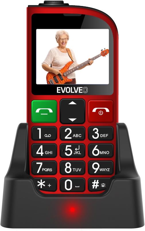 Mobilní telefon EVOLVEO EasyPhone FM červená